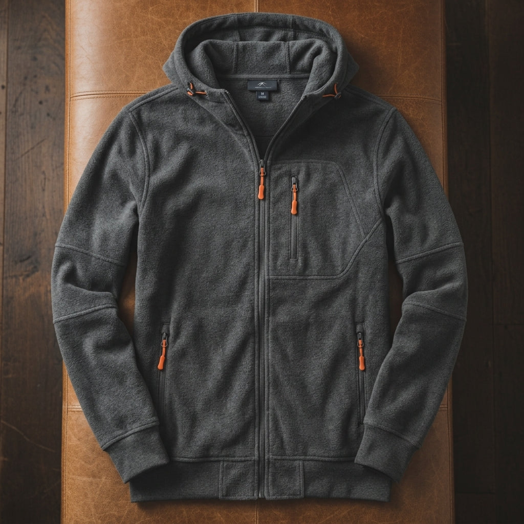 Men's Full Zip Fleece Hoodie - Relaxed Fit Casual Warm Sweatshirt Jacket