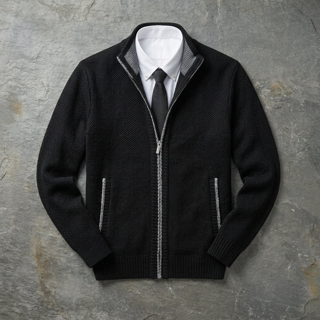Men's Quarter Zip Pullover - Retro Athletic Casual Fleece Sweatshirt