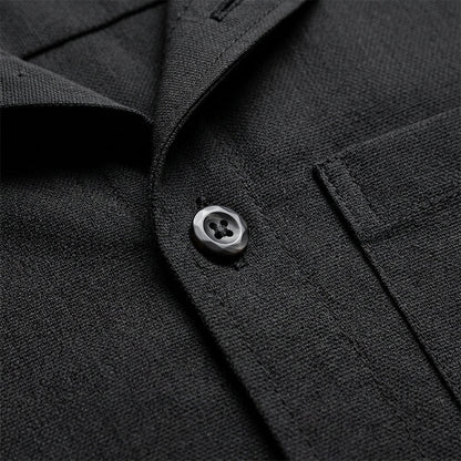 Men's Cotton Linen Summer Shirt - Breathable Relaxed Fit Casual Button Up