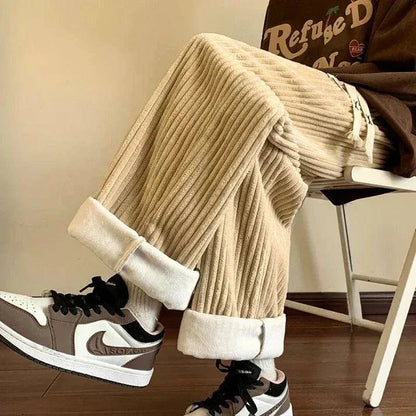 Men's Corduroy Joggers - Premium Textured Relaxed Fit Casual Sweatpants