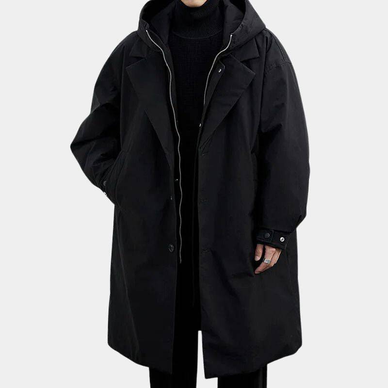 Men's Double Breasted Trench Coat - Premium Heavyweight Classic Winter Overcoat