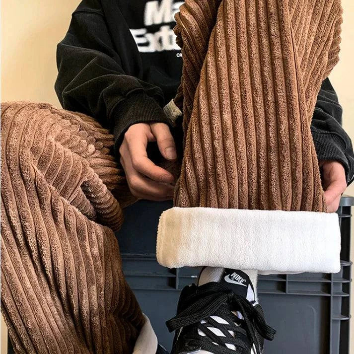 Men's Corduroy Joggers - Premium Textured Relaxed Fit Casual Sweatpants
