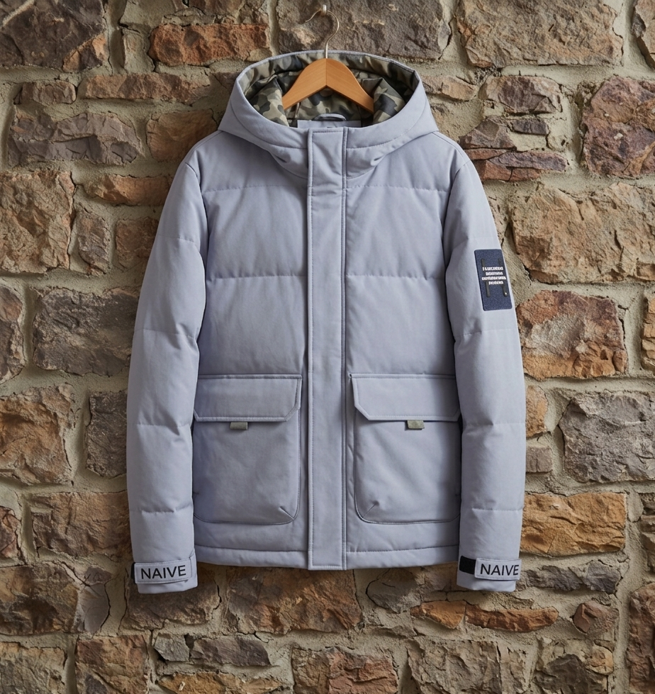 Men's Hooded Puffer Jacket - Insulated Water Resistant Warm Winter Coat