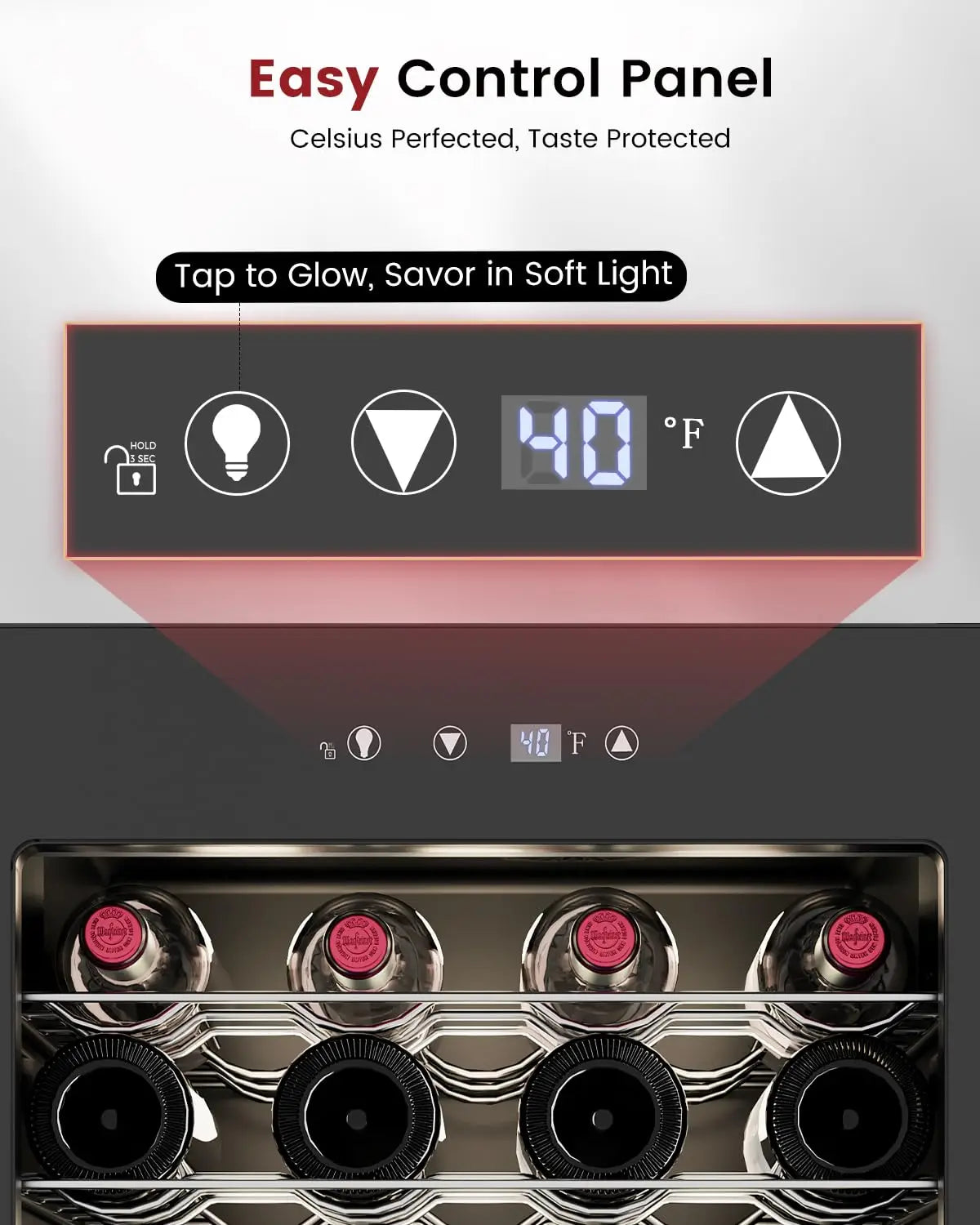 45 Bottle Wine Cooler Refrigerator - Small Wine Fridge for Red, White, Champagne, Freestanding Wine Cellar with, Customized