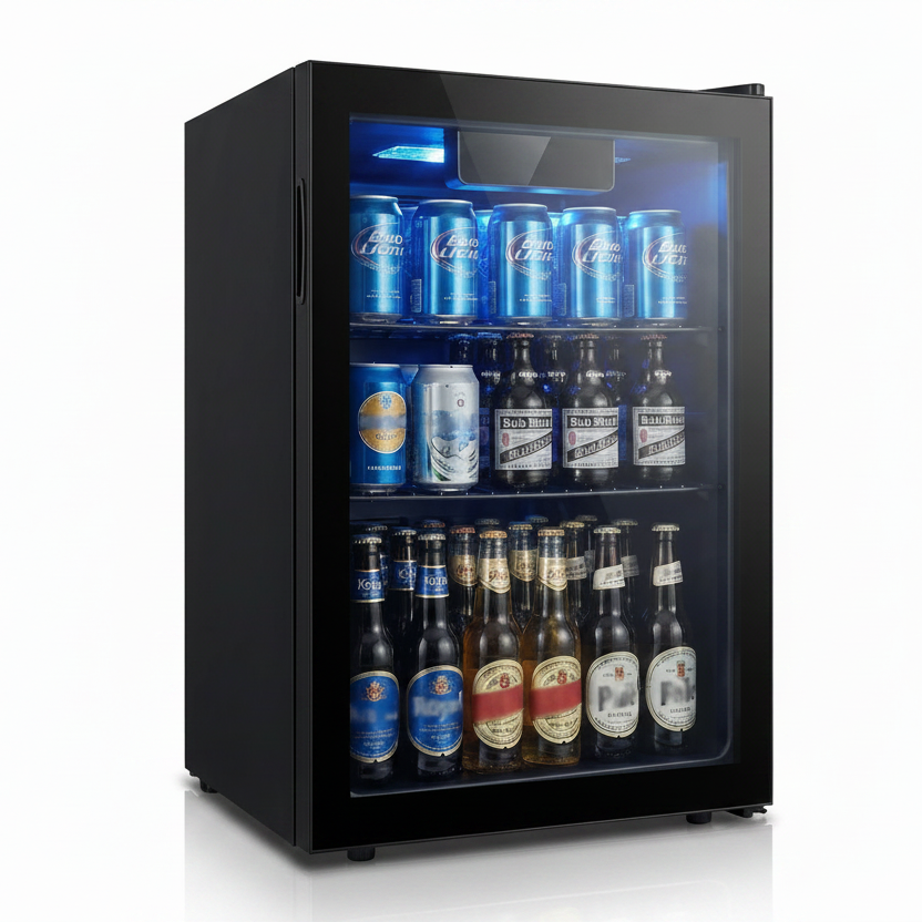 Voidial - Precise Temperature Controlled Double Pane Glass Front Mini Fridge