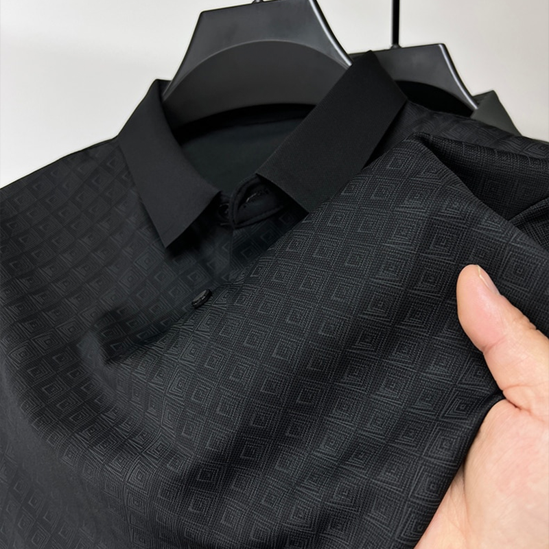 Men's Silk Blend Knit Polo Shirt - Premium Ultra Soft Casual Luxury Top
